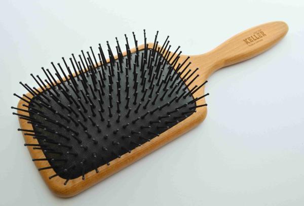 Haarbürste Paddle Buchenholz mit Kunststoffstifte mit Noppen Bürstenfabrik Keller